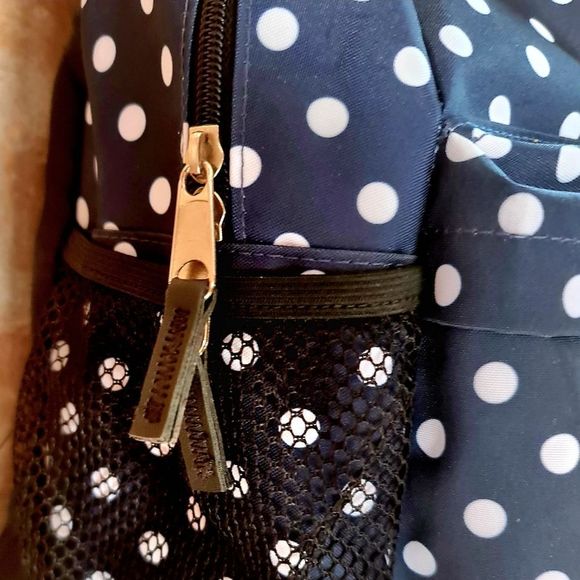 Eastsport - Lightweight Daypack / Backpack - Navy Blue, Black, & White Polka Dot - Picture 8 of 11